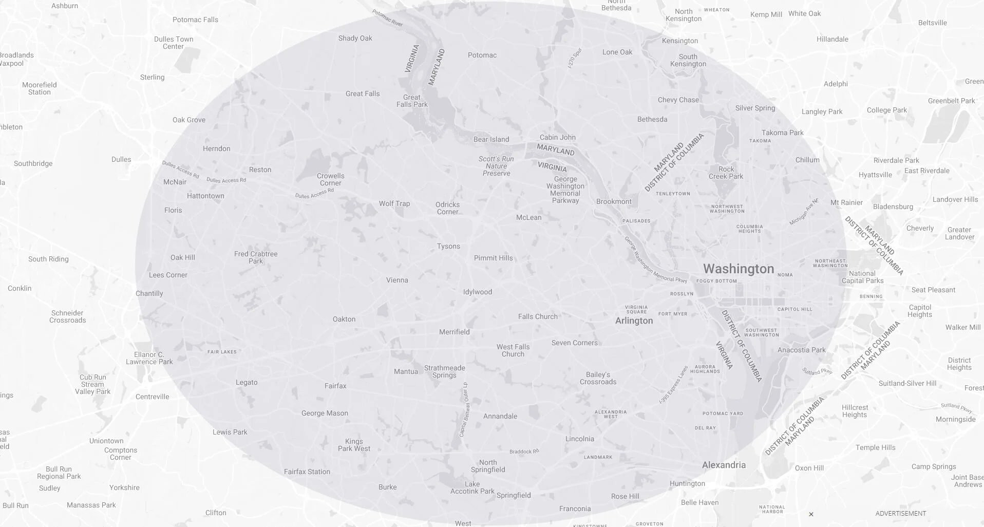 Service Areas Map